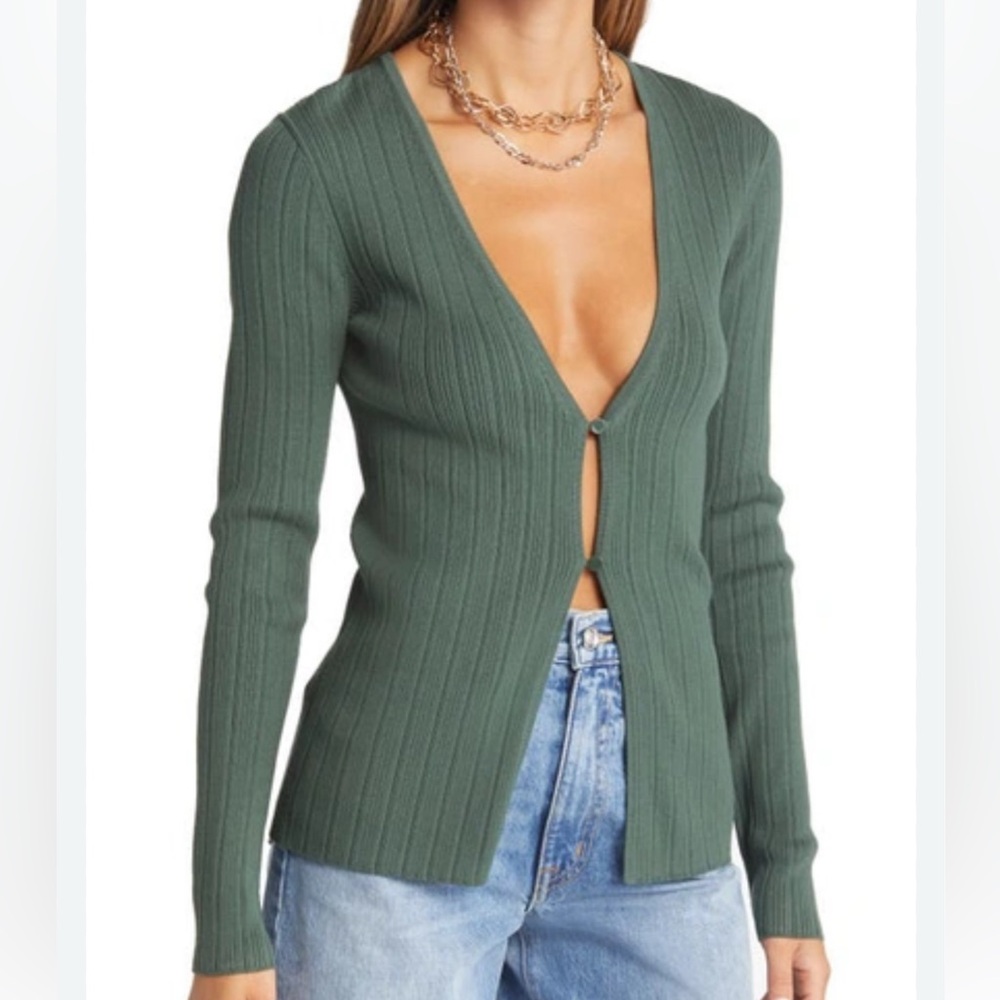 Open Edit button up sweater
